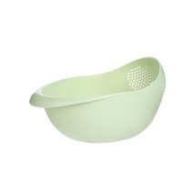 과일 채소 세척기 Colorful Thickened Kitchen Rice Washing Machine Sieve Basin Plastic Draining Vegeta, 01 green_01 S