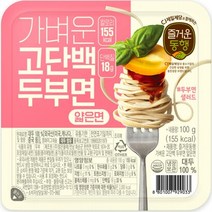 (에이브쇼핑) 즐거운동행 가벼운 고단백 두부면(얆은면), (냉장) 고단백 두부면(얆은면) 100g x 3개