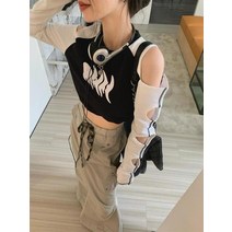 하라주쿠 스트릿 Tonngirls Y2k 레트로 그래피티 프린트 티셔츠 긴팔 그런지 미학 상의 페어리 코어