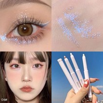 더블 헤드 아이섀도우 펜 오래가는 방수 및 피지 않는 반짝이는 진주 광택 아이라이너 젤 아이 섀도우 스틱, 04 한 머리