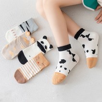 제이셀 SS172 유아아동남여공용 귀여운동물친구들발목입체 아동양말 5켤레 세트