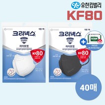 크리넥스 KF80 라이트핏 마스크 대형 40매 + 카타리 새니타이징와입스 유한킴벌리 데일리 방역, 크리넥스 라이트핏 KF80 대형, 블랙 40매+카타리새니타이징와입스