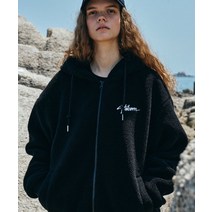 VOLCOM 로고 플리스 후드 집업블랙 VA213JP003BK