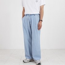JYDS 남성용 하프밴딩 핀턱 리얼 와이드 데님 팬츠 (3color)