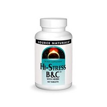 종합비타민 Source Naturals Hi-Stress B&C With Herbs - Supports A Healthy Mental Balance 60 Tablets, 1
