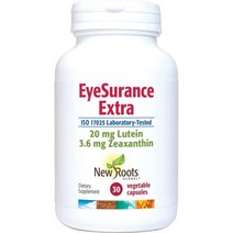 NEW ROOTS HERBAL EyeSurance 멀티비타민 루테인 제아잔틴 지아잔틴 30 Vegetable정, 30 카운트(1개 팩)