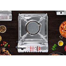 1구 휴대용 야외 캠핑 가스버너 미니스토브 취사용품, 1개, 물방울원형구이판