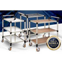 뷔페 결혼식장 식당 서빙 웨건 카트 특대 PC방 여행 대차 마트, 1개, 일반형 내츄럴오크 2단 특대