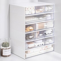 쌓아올리는 서랍함 미니서랍 수납함 책상정리 정리함 플라스틱 칸막이 멀티박스 수납, 블루 1칸