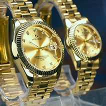 TV홈쇼핑 한독 천연다이아몬드 24K도금 금장시계 2세트이상 구매시 진주목걸이 추가증정