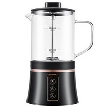 라떼판다 3 in 1 전기 우유 거품기 거품기 제조기 600ml 우유 히터 자동 거품기, 블랙 영국