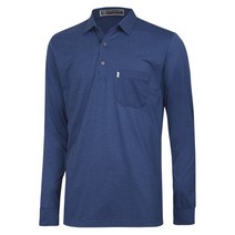 남성 봄 신축성 좋은 긴팔 카라넥 티셔츠 IU-KAA-NB53-블루