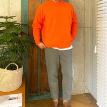 남자 부드러운 오버핏 봄 울니트 파란 색 남친룩완성 어깨깡패 오렌지 오버핏 옷사는곳