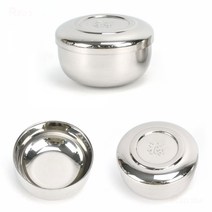 이중구조 스텐 밥그릇 밥공기 10.4x5.2cm 5호 유광