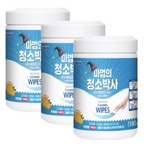 유한그린텍 마법의 청소박사 180매 주방 벽면 타일 식탁 냉장고 가스렌지 후드 청소 세정 티슈 물티슈 기름때 찌든때 묵은때 얼룩 제거, 180매 X 3개