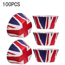 머핀컵 일회용 실리콘 사각 은박 유산지 50/100PCS Cupcake Cases Union Jack Pattern Design Cake Tools B, 02 100PCS