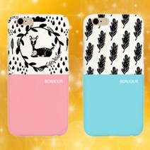 BONJOUR 모노 패턴 이니셜 폰케이스