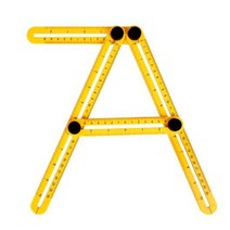 1Pcs 전문 템플릿 각도 눈금자 ABS 측정 각도기 멀티 앵글 눈금자 활동 미터 인치 스케일이있는 4 배 눈금자, 노란색