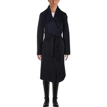 엘리 타하리Elie Tahari 여성용 밀라노 컬러 블록 울 코트 Milano 블랙/네이비.