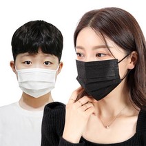 일회용마스크 50매 1+1 대형 소형 1회용 성인 아동 유아 어린이 100매 블랙 화이트, 01_대형_블랙 100매