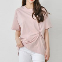 제이블리 라운드 꼬임 면 티셔츠