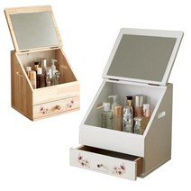 원목 좌식 화장대 접이식 이동식 소형 미니 원룸형, 원목-좌식화장대