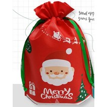 산타할아버지 복주머니 고급 선물 포장 유치원 어린이집 교회, 10개