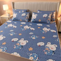 라텍스 돗자리 베개커버 세트 A라인 침대 쿨링 돗자리 여름 세탁기 가능 비보뉴 I933K496, 별하늘토끼