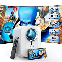 와이파이 프로젝터 MUDIX 영화 미니 원격 제어 HD USB 노트북 DVD iOS, 5G / 자동 키스톤   포커스