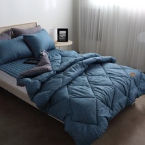 더블샵 먼지 걱정없는 패밀리 침대 패드, 모던블루, Q+SS(265x205cm)