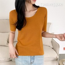 디자이어로즈 디자이어로즈 여성 플레인 U넥 반팔 여름 티셔츠 5color (8768374)