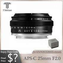 TT artisan 아티산 TTArtisan APSCMF 물메즈 소 A6000 A7III A7S 지 XA1 니 M1 콘 Z6 시 FPL 이 T용 25mm F2.0, Nikon Z, 0 Nikon 호환 Z