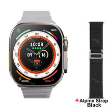 스마트워치 vwar zd8 울트라 스마트 시계 시리즈 8 49mm 1:1 티타늄 합금 바디 블루투스 통화 nfc ecg ip68 방수 z8 울트라 smartwatch 남자, 골드 알파인 b