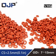 레드 실리콘 링 VMQ O 고무 O-링 씰 개스킷 ORings 와셔 OD7/8/9/10/11/12/13*2.5mm 두께 로트당 10 개, 11x6x2.5mm, 30 pieces