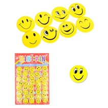 스마일 뱃지 벳지 뱃찌 가방 금속 핀 브롯치 패션 와펜 옷핀 일반형 40p