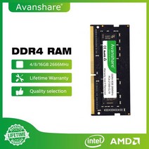 Avanshare-고성능 노트북 메모리 램 DDR4 8GB 4GB 16GB 2400Mhz 2666Mhz 3200Mhz Sodimm, DDR4 16GB 2666MHz