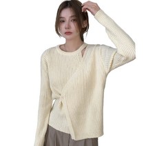 데이홀릭 리나 언발 포인트버튼 도톰 골지니트