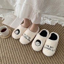 플랫28 캐릭터 퍼 실내화 커플슬리퍼 사무실슬리퍼 겨울슬리퍼 겨울 거실화 신혼 집들이선물 3종