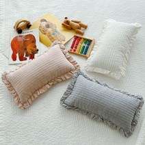 힐링 미니 순면 피그먼트 베개커버 20X40프릴 일반2Type, 단품, 1개