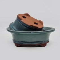 타원형 분재 화분 Y-071 2속 분재분 유약분
