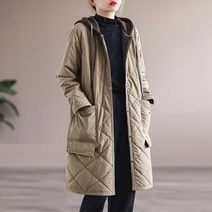 빌리즈빈 겨울 여성 후드넥 단추 경량 보온 롱 패딩 7413