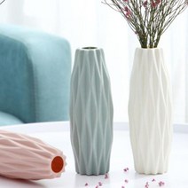 말린꽃 꽃병 유리병 오브제 빈티지 웨이브 대형 꽃꽂이 빈티지 미니 인테리어 화병 조화꽃, 화이트