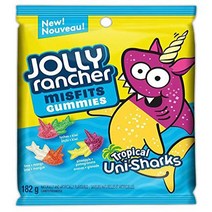 Jolly Rancher Misfits Tropical Uni Sharks Gummy Candy 182g/6.4 oz. Bag {Imported from Canada}, 1