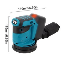 폴리싱 광택기 무선 듀얼 무선 궤도 샌더 목재 그라인더 125mm 브러시 모터 금속 왁싱 연마 기계 18V 마끼, 2-푸른