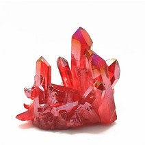 Natural Crystal Red Angel Aura Quartz Cluster Specimens Cured Titanium Coating Meditation stone, [02] 100 to 200g