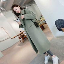 프린스타 가을/겨울 2022 새로운 모직 겨울 코트 여성 대형 느슨한 다용도 중간 긴
