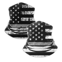 남성용 및 여성용 겨울 넥 게이터 워머 2개 부드러운 페이스 마스크 스카프 커버 헤드웨어 스키 사이클링 야외 스포츠용 얇은 파란색 선 깃발2 One Size, Thin Silver Line Flag