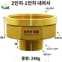 청소기 황 호스 압력 랜스 어댑터 와셔 액세서리 무선고압세차기, 2인치-1인치 내외사