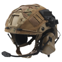 밀리터리 헬멧 방탄모 경량 전술 헬멧 야외 전술 보호, 블랙 + CP 헬멧 커버 + 헤드셋