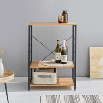 마켓비 3단 낮은 오픈형 수납 진열대 선반장 / 거실 주방 다용도실 부엌 수납장